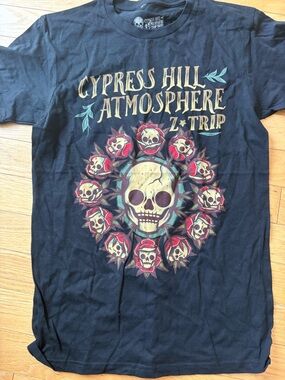 Cypress Hill Atmosphere Z-Trip 2021 tour Black Skull Graphic Tee